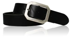 FRANK klassischer Ledergürtel für Herren, robuste Gürtelschnalle in silber, 4,5 cm Leder