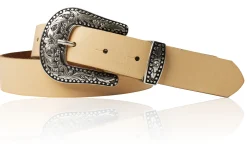 GLAMOUR Damen Ledergürtel 3 cm mit funkelnder Strass Gürtelschnalle, weiches Leder