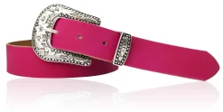 GLAMOUR Damen Ledergürtel 3 cm mit funkelnder Strass Gürtelschnalle, weiches Leder