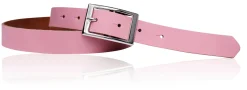 Günstiger Damen Ledergürtel 2,5 cm, silberne Gürtelschnalle, echt Leder