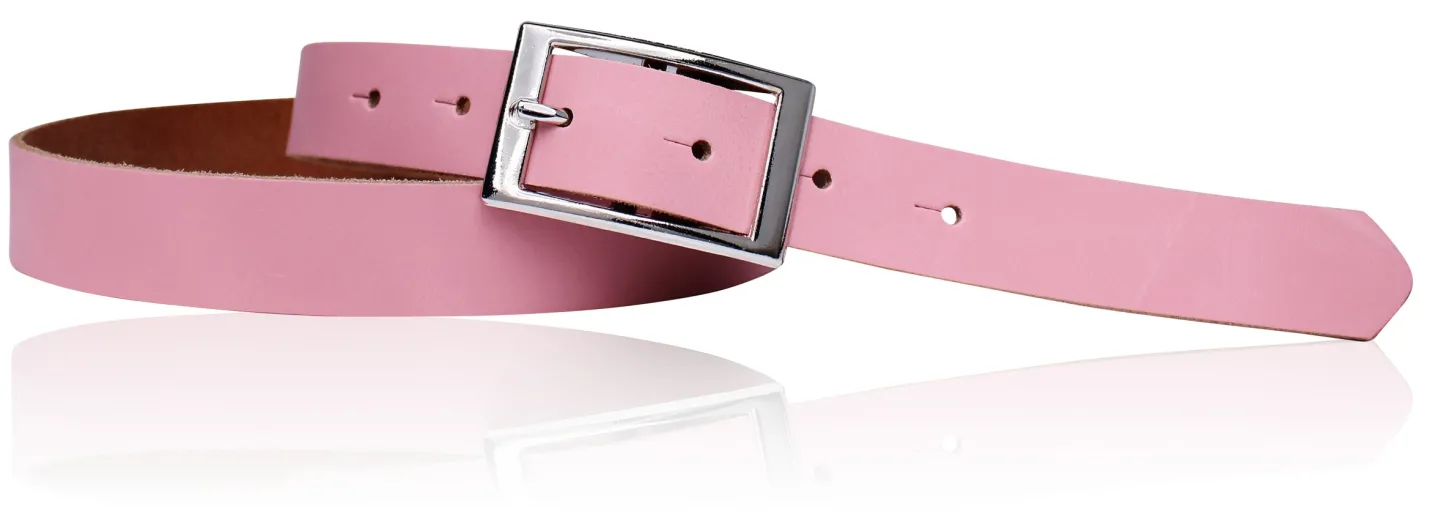 Günstiger Damen Ledergürtel 2,5 cm, silberne Gürtelschnalle, echt Leder