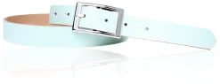 Günstiger Damen Ledergürtel 2,5 cm, silberne Gürtelschnalle, echt Leder