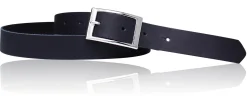 Günstiger Damen Ledergürtel 2,5 cm, silberne Gürtelschnalle, echt Leder