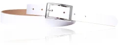 Günstiger Damen Ledergürtel 2,5 cm, silberne Gürtelschnalle, echt Leder