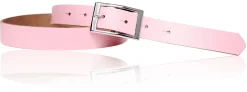 Günstiger Damen Ledergürtel 2,5 cm, silberne Gürtelschnalle, echt Leder