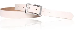 Günstiger Damen Ledergürtel 2,5 cm, silberne Gürtelschnalle, echt Leder