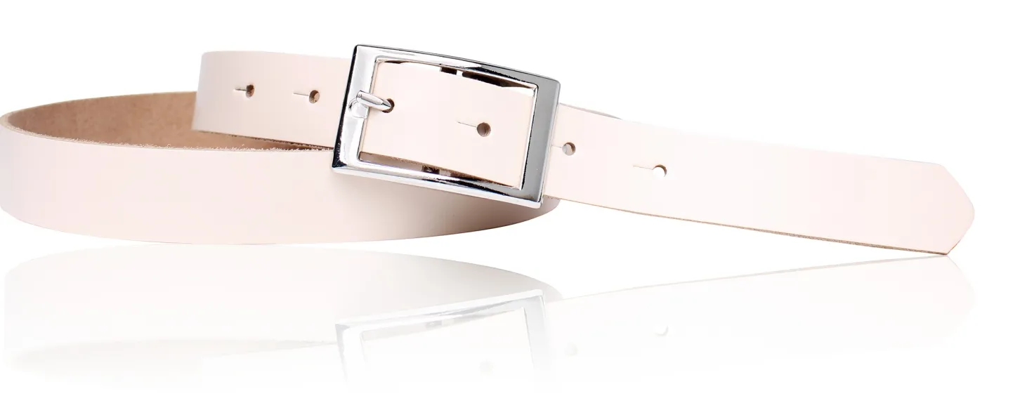 Günstiger Damen Ledergürtel 2,5 cm, silberne Gürtelschnalle, echt Leder