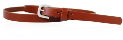 Günstiger, schmaler Damen Ledergürtel ca. 1,3 cm, schlichte Dornschnalle