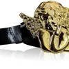 GOLDENES ENGELCHEN Lackgürtel mit goldener Engel-Gürtelschnalle und Strass
