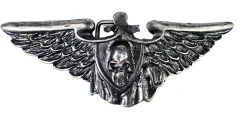 Große Gürtelschnalle mit Flügeln und Totenkopf für 4 cm Riemen