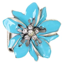 Gürtelschnalle Blüte, türkis, Damen, 3 cm Gürtelschnalle