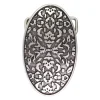 Gürtelschnalle floral für 4 cm Wechselriemen, silber