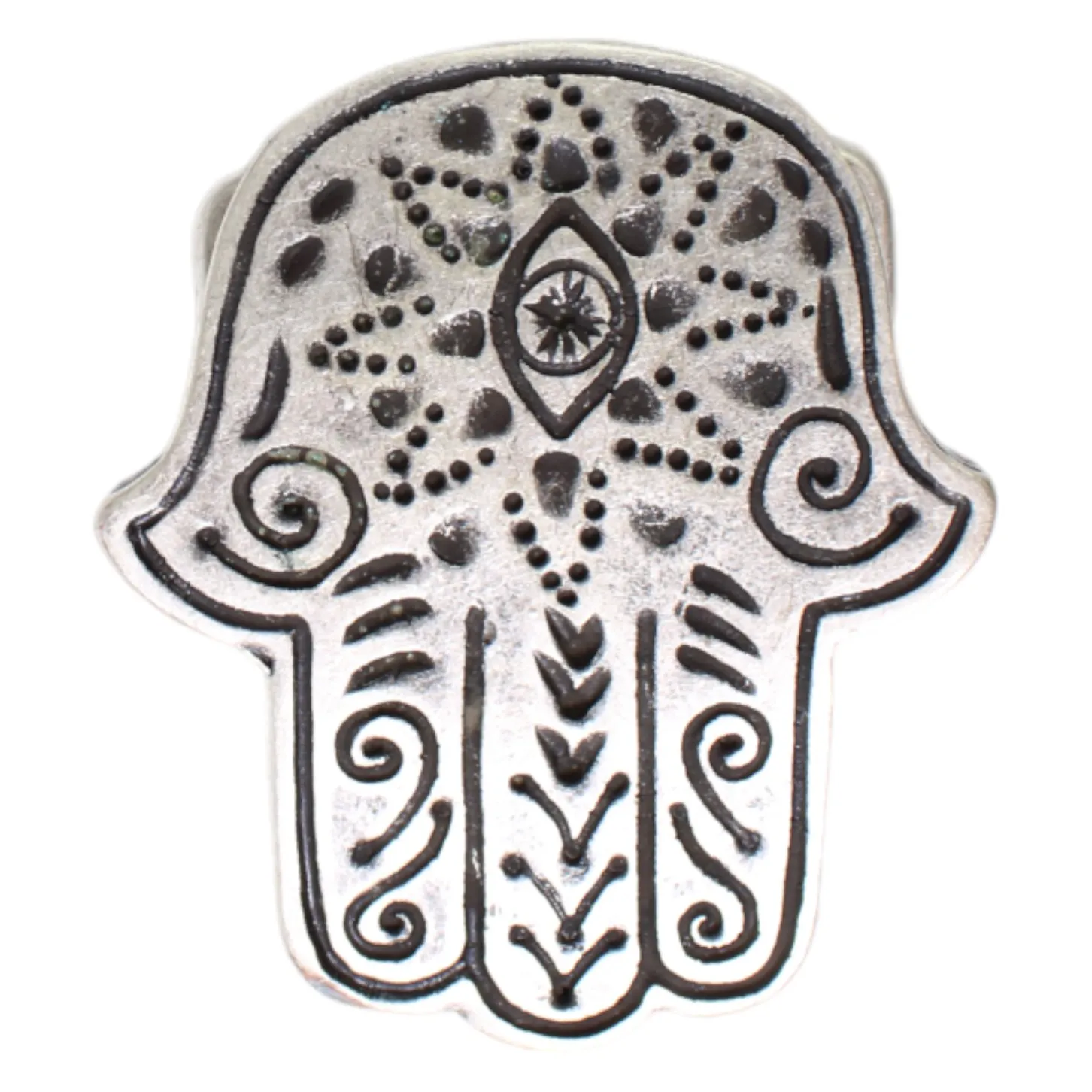 Gürtelschnalle Hand der Fatima 4 cm altsilber