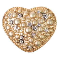 Gürtelschnalle Herz gold, Strass, Koppelschnalle Damen, 4 cm