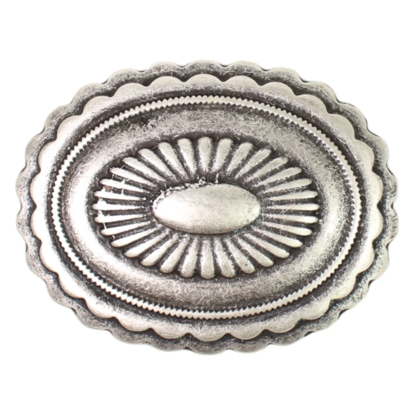 Gürtelschnalle in altsilber, Hippiestyle, 4 cm