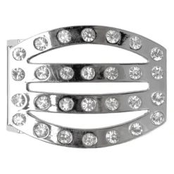 Gürtelschnalle in silber für Damen mit Strasssteinen 4 cm