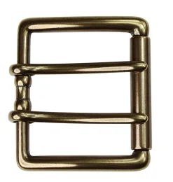 Gürtelschnalle, Messing, Doppeldornschnalle, zeitlose Gürtelschnalle 4 cm