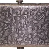 Gürtelschnalle mit floralem Muster in altsilber, Rollschnalle, 4 cm