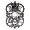Gürtelschnalle mit floralem Muster und weißen Strasssteinen, 4 cm