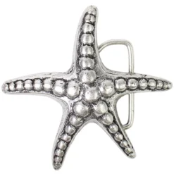 Gürtelschnalle Seestern für 4 cm Wechselriemen, silber