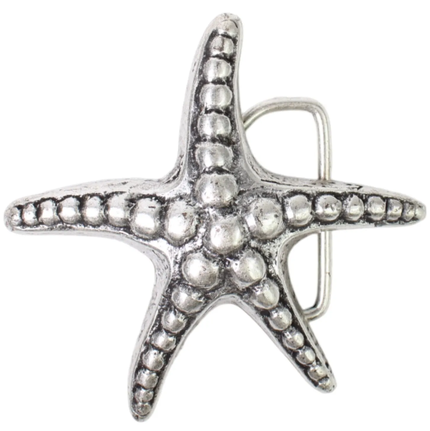 Gürtelschnalle Seestern für 4 cm Wechselriemen, silber