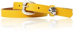 HASE süßer Kindergürtel mit silberner Häschen Niete, plastikfrei, 2 cm schmal