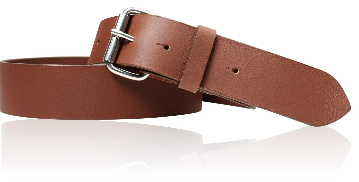 Heavy Duty Gürtel mit Edelstahl Rollschnalle, hypoallergen, Büffelleder, 4cm