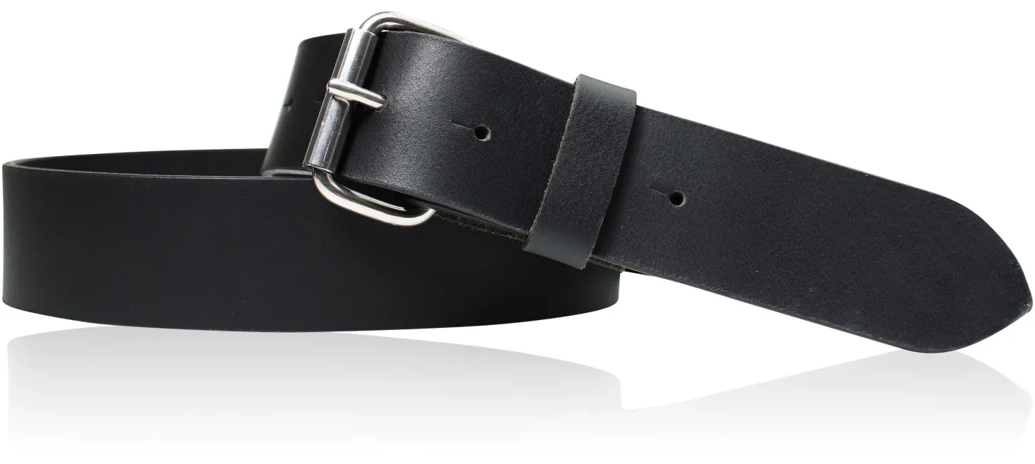 Heavy Duty Gürtel mit Edelstahl Rollschnalle, hypoallergen, Büffelleder, 4cm