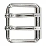 Heavy duty Gürtelschnalle silber, Stahl-Doppeldornschnalle, 4 cm, Bruchlast 400kg