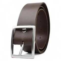 JEDEN TAG-LEDERGÜRTEL 3,8 cm breit, kürzbar, silberne rechteckige Gürtelschnalle, extra Edelstahlschraube