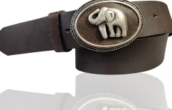 KERALA: toller Gürtel mit einzigartiger Elefantenschnalle, echtes Leder