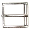 Klassische Gürtelschnalle, Rollschnalle aus Stahl, silber, 4 cm