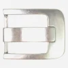 Klassische Gürtelschnalle, Breitdornschnalle, silber, 4,5 cm
