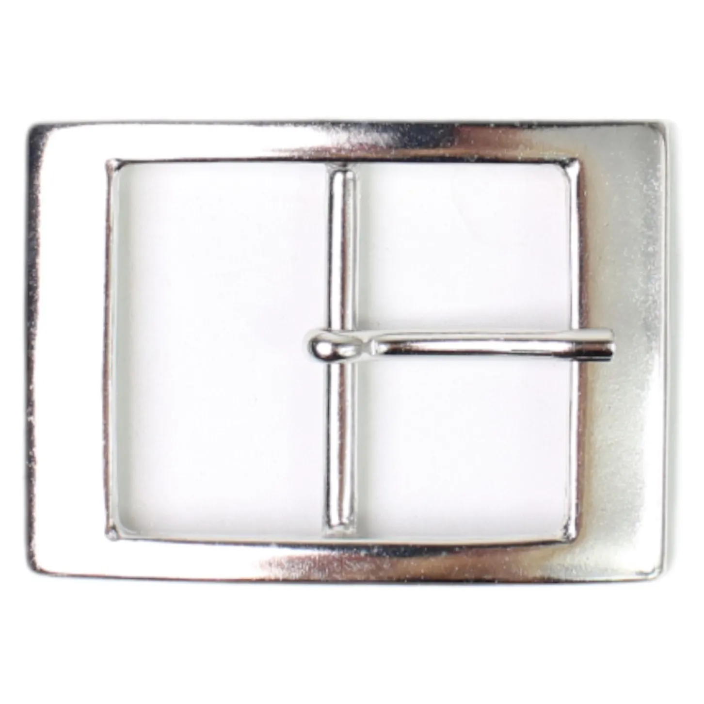 Klassische Gürtelschnalle silber, Dornschnalle, rechteckig, 4 cm