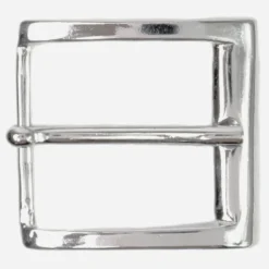Klassische Gürtelschnalle, Dornschnalle, silber glänzend, 4 cm