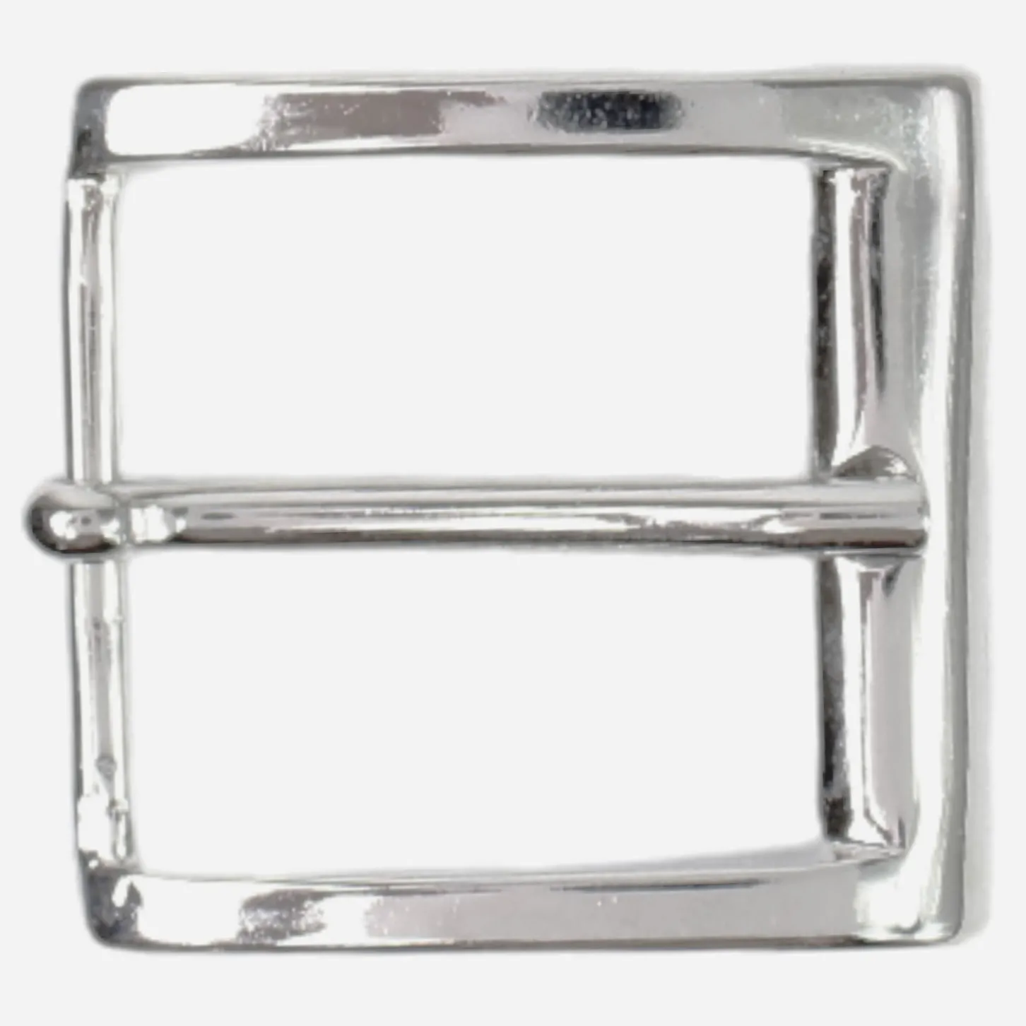Klassische Gürtelschnalle, Dornschnalle, silber glänzend, 4 cm