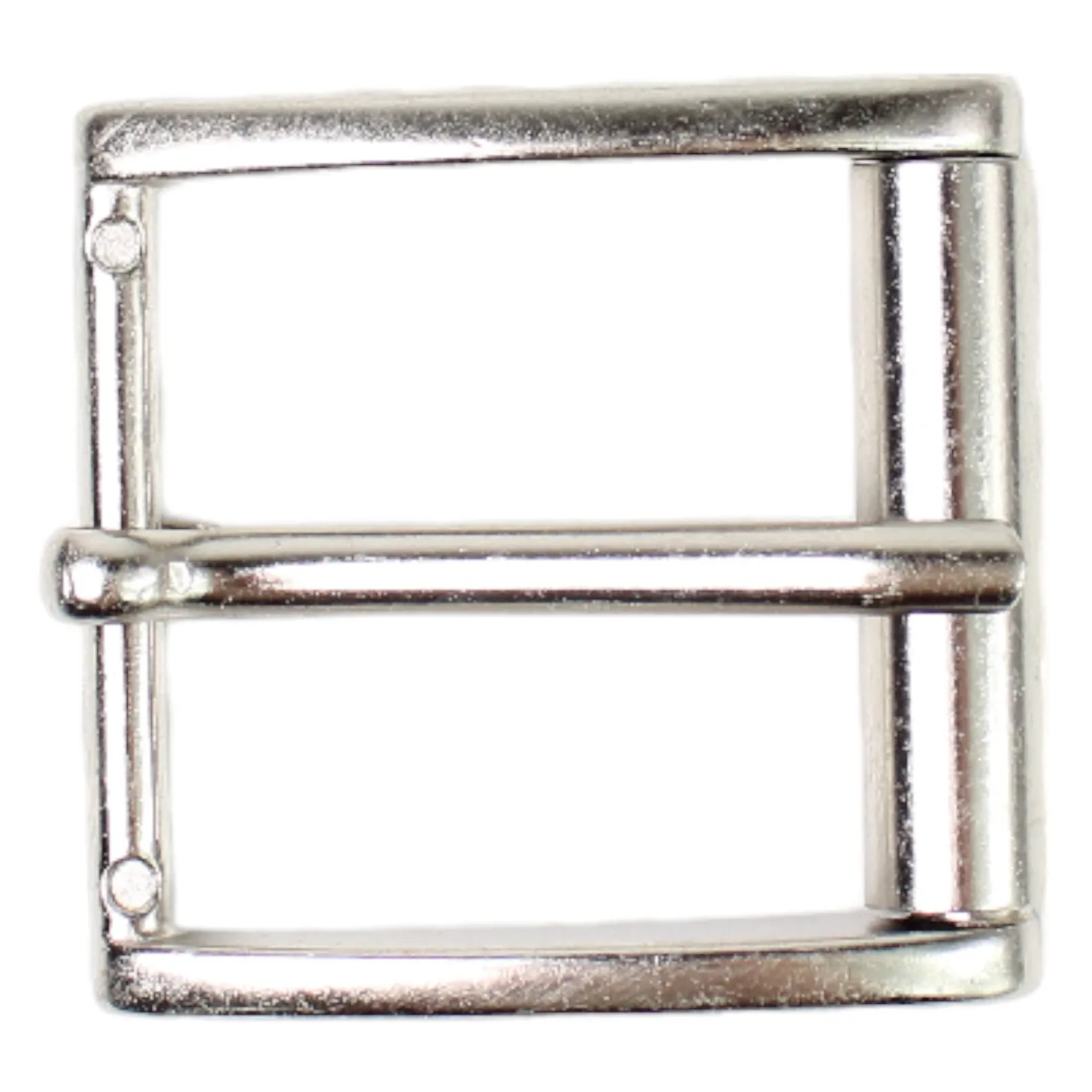 Klassische Gürtelschnalle, Rollschnalle aus Stahl, silber, 4 cm