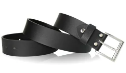 LENNART klassischer Herrengürtel mit silberner Dornschnalle Büffelleder ca. 4 cm