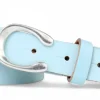 MADRID modischer Damen Ledergürtel, 2,2 cm, Hufeisen Form, echt versilbert