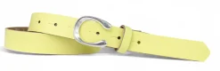 MADRID modischer Damen Ledergürtel, 2,2 cm, Hufeisen Form, echt versilbert