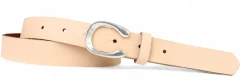 MADRID modischer Damen Ledergürtel, 2,2 cm, Hufeisen Form, echt versilbert
