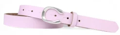 MADRID modischer Damen Ledergürtel, 2,2 cm, Hufeisen Form, echt versilbert