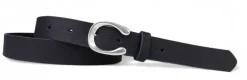 MADRID modischer Damen Ledergürtel, 2,2 cm, Hufeisen Form, echt versilbert