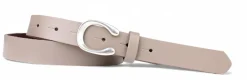 MADRID modischer Damen Ledergürtel, 2,2 cm, Hufeisen Form, echt versilbert