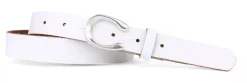 MADRID modischer Damen Ledergürtel, 2,2 cm, Hufeisen Form, echt versilbert