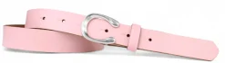 MADRID modischer Damen Ledergürtel, 2,2 cm, Hufeisen Form, echt versilbert