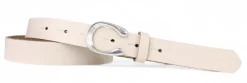MADRID modischer Damen Ledergürtel, 2,2 cm, Hufeisen Form, echt versilbert
