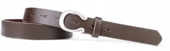 MADRID modischer Damen Ledergürtel, 2,2 cm, Hufeisen Form, echt versilbert