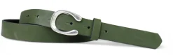 MADRID modischer Damen Ledergürtel, 2,2 cm, Hufeisen Form, echt versilbert
