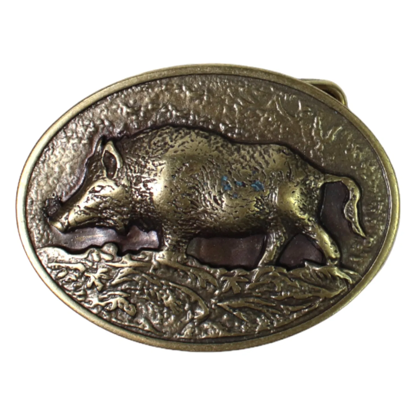 Messing Gürtelschnalle, Trachten Wildschwein Buckle für 4 cm Gürtel